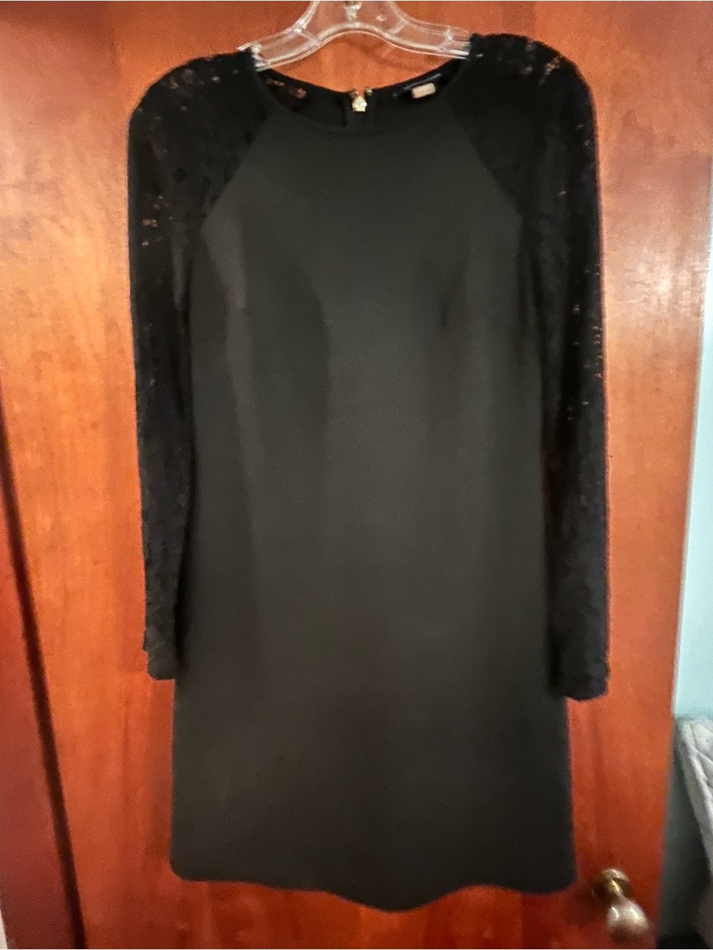 Black Lace-Sleeve Fitted Dress - Tommy Hilfiger-size 4/small